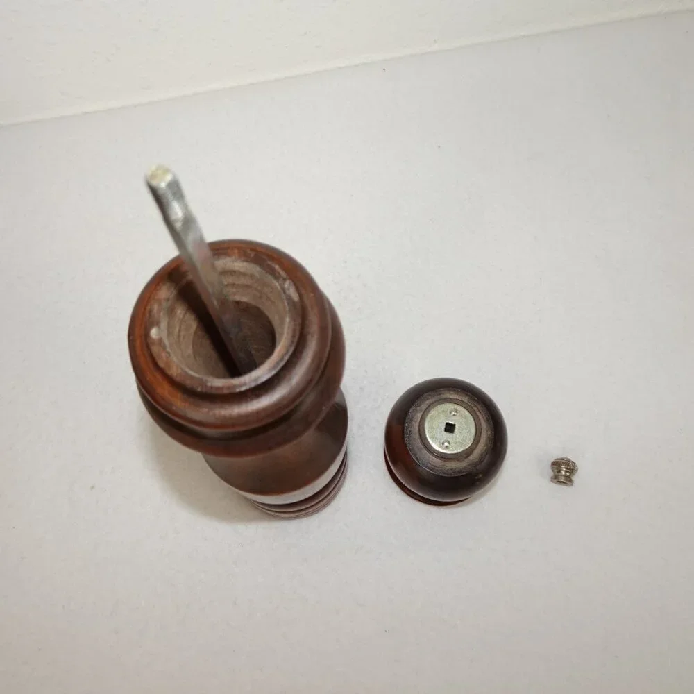 Woodcrest By Styson Wooden Salt Shaker Pepper Grinder 10 Inches MCM Vintage